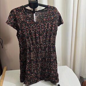 Wallflower Black and Red Patterned Midi Dress